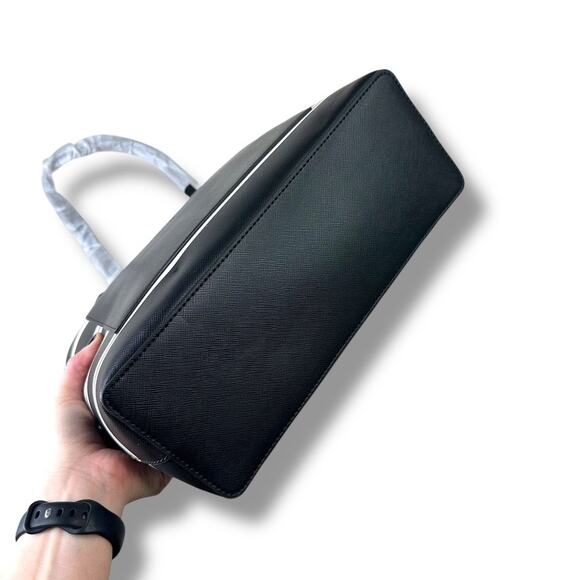 Kate Spade New York Black Multi Crisp Stripe Saffiano Daily Shoulder Tote Bag - Picture 11 of 11